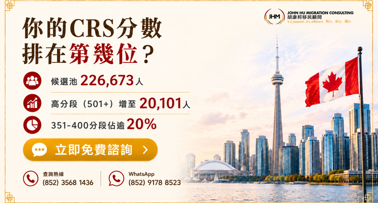 加拿大Express Entry候選池CRS分數分佈：你的分數排在第幾位？