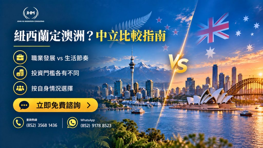 紐西蘭定澳洲？2026年移民全方位中立比較指南