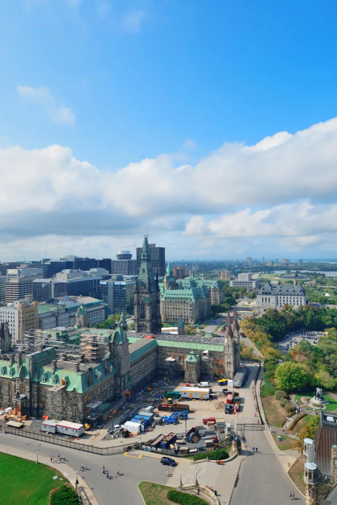 Aerial view of Parliament Hill, Ottawa